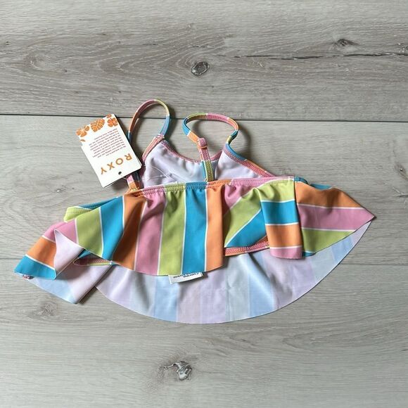 Roxy Girls Colors Of The Sun Flutter Bikini Top Size 7 Nwt‎ - Picture 4 of 5